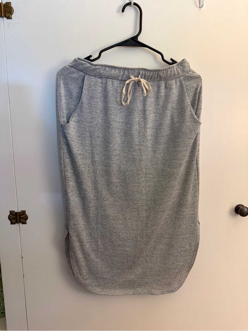 HIP Gray Jersey Drawstring Midi Skirt